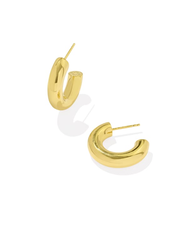Small Bold Tube Hoop Earrings in 18k Gold Vermeil